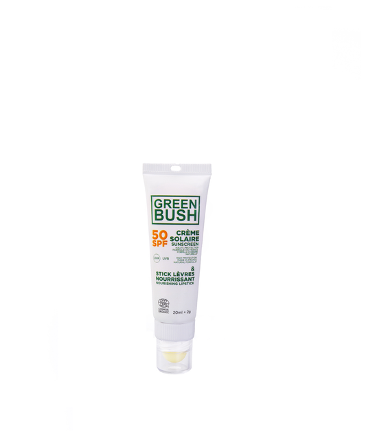 Combi crème solaire SPF 50 & Stick lèvres nourrissant Greenbush